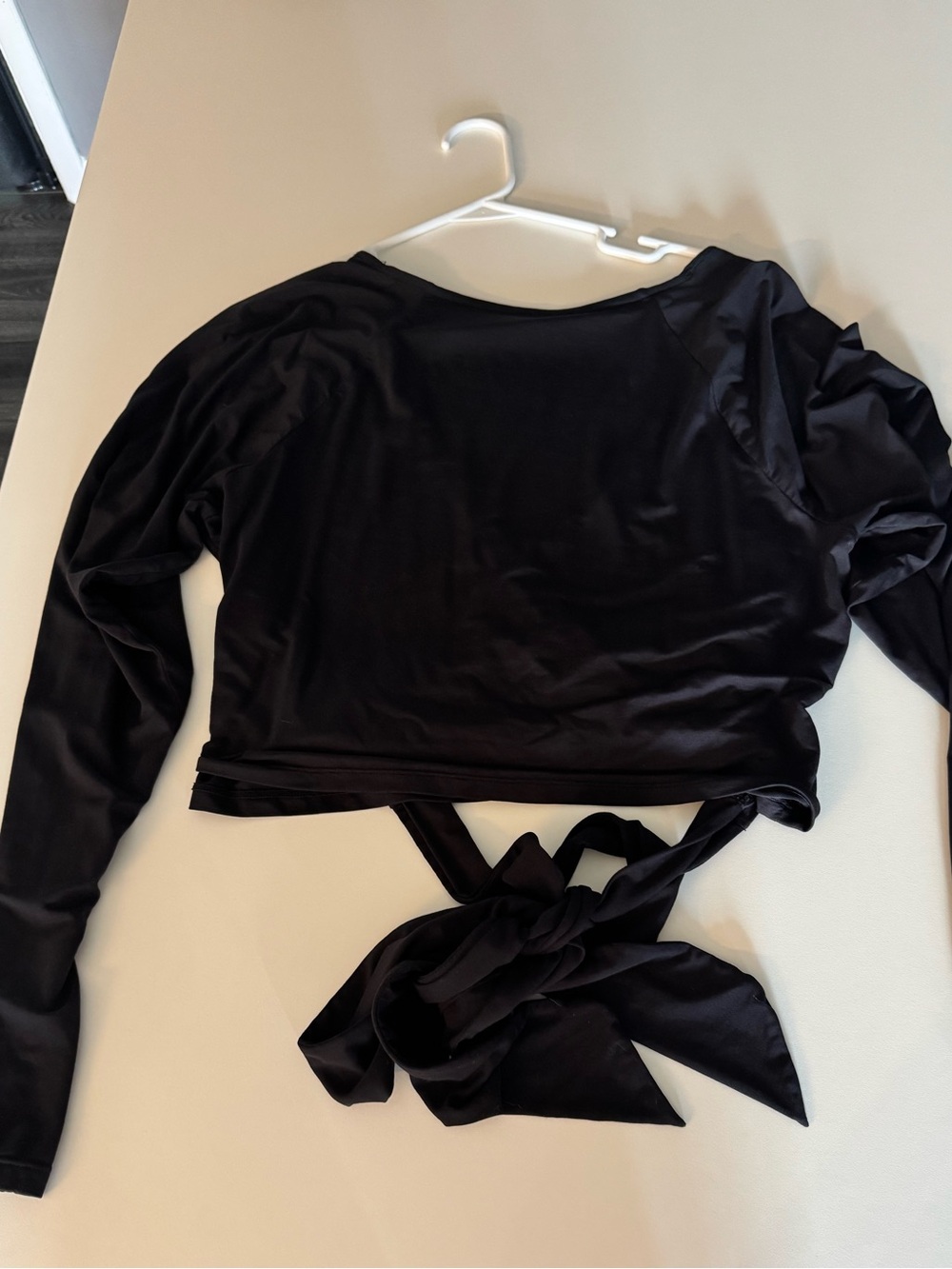 JoyLab Black Wrap-Front Long Sleeve Top - Picture 3 of 4